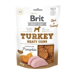 BRIT Jerky Turkey Meaty Coins, recompense câini, Rondele carne Curcan