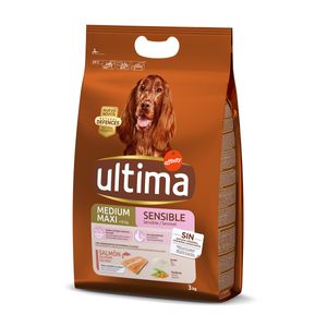 ULTIMA Dog Medium & Maxi Adult Sensitive, Somon, hrană uscată câini, confort digestiv