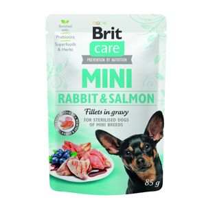 BRIT Care Mini, XS-S, File Iepure și Somon, plic hrană umedă câini, (în sos), 85g