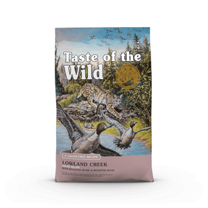 TASTE OF THE WILD Lowland Creek, Prepeliță și Rată, hrană uscată fără cereale pisici
