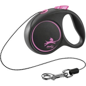 FLEXI Black Design, lesă retractabilă câini, șnur