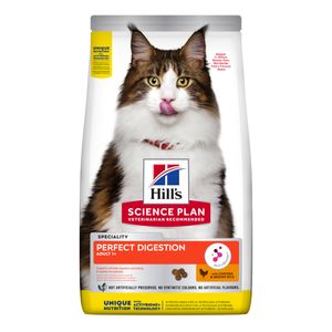 HILL'S SP Perfect Digestion Adult, Pui cu Orez Brun, hrană uscată pisici, sensibilități digestive