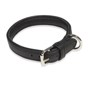 JULIUS-K9 ECO leather, zgardă ajustabilă câini, piele, negru