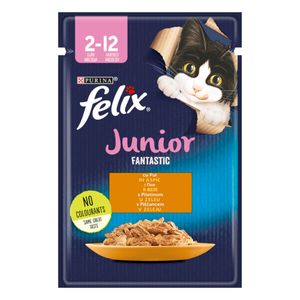 PURINA Felix Fantastic Junior, Pui, hrană umedă pisici junior, (în aspic)
