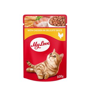 MY LOVE, Pui, hrană umedă pisici, (în sos)