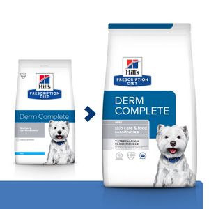 HILL'S Prescription Diet Derm Complete Mini, dietă veterinară câini, hrană uscată, afecțiuni dermatologice