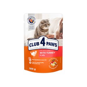 CLUB 4 PAWS Premium, Curcan, hrană umedă pisici, (în aspic)