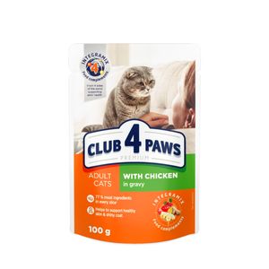 CLUB 4 PAWS Premium, Pui, hrană umedă pisici, (în sos)