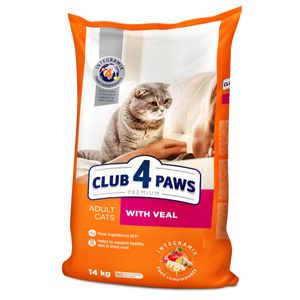 CLUB 4 PAWS Premium, Vită, hrană uscată pisici