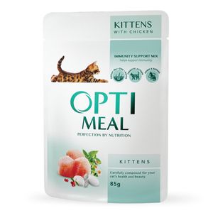 OPTIMEAL Kitten, Pui, hrană umedă pisici junior, (în sos)