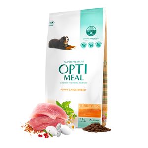 OPTIMEAL Junior L-XL, Curcan, hrană uscată câini junior