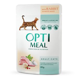 OPTIMEAL, Iepure, hrană umedă pisici, (în sos)