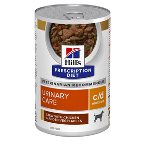 HILL'S Prescription Diet c/d Urinary + Weight Care, Pui cu Legume, dietă veterinară câini, conservă hrană umedă, afecțiuni urinare