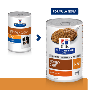 HILL'S Prescription Diet k/d Kidney Care, Pui, dietă veterinară câini, conservă hrană umedă, sistem renal, (în sos), 350g