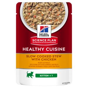 HILL'S Science Plan Healthy Cuisine Kitten, Pui și Tocană de Legume, plic hrană umedă pisici junior, 80g