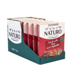 NATURO Low Grain, XS-L, Miel și Legume, tăviță hrană umedă conținut redus cereale câini, (în aspic), 400g