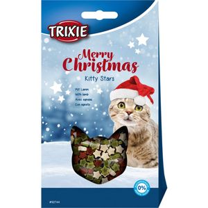 TRIXIE Christmas Kitty Stars, Somon și Miel, găletușa recompense pisici, 140g
