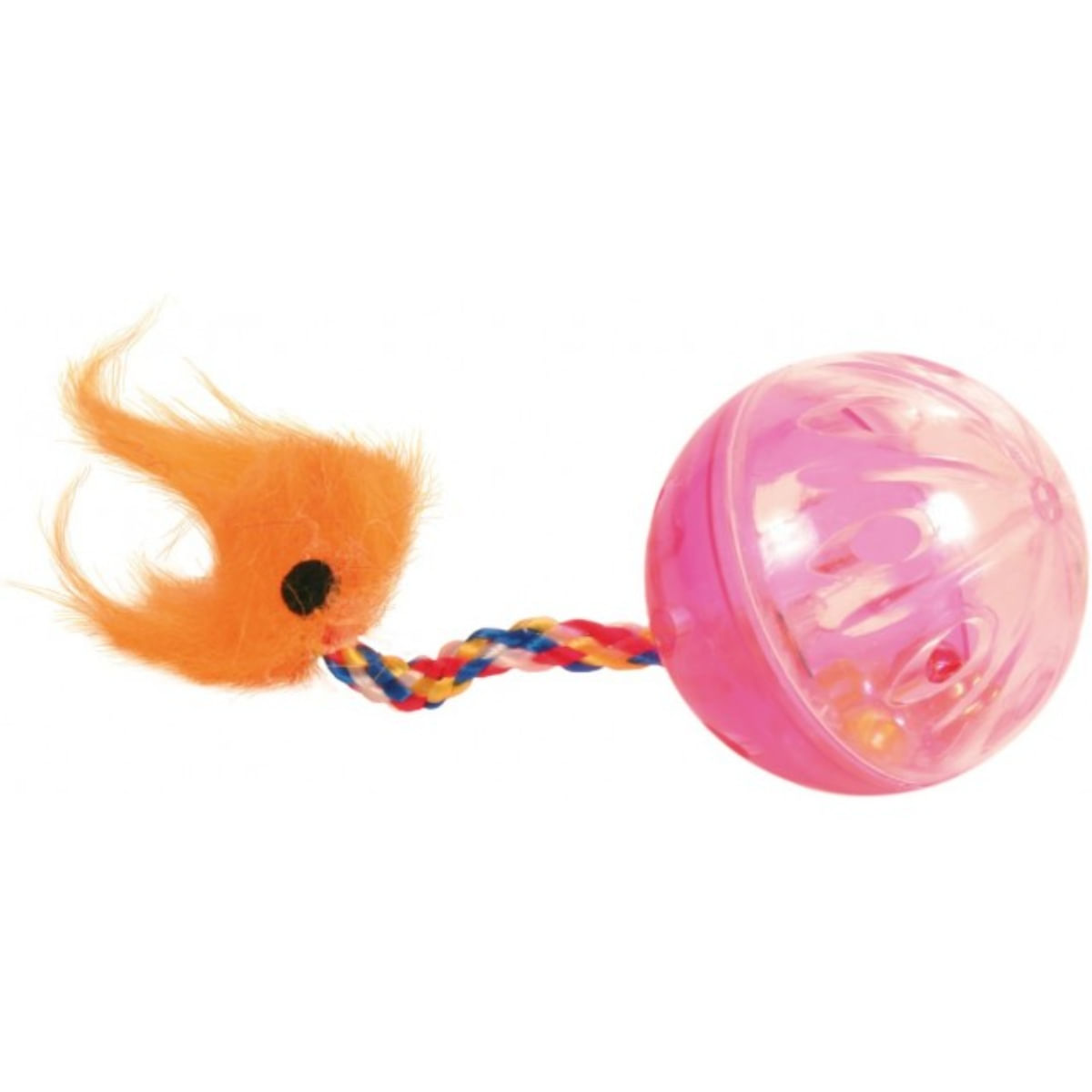 Trixie, 2 mingi cu blăniță, jucărie, pisici, plastic, multicolor, 4cm 4cm