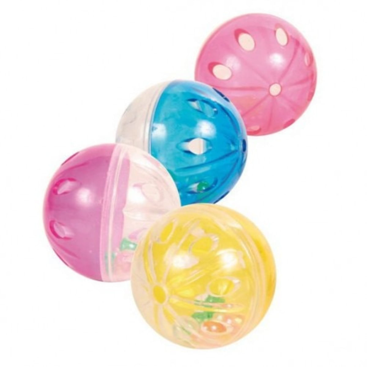 Trixie, minge cu clopoțel, jucărie, pisici, plastic, multicolor, 4.5cm, 4 buc 4.5cm