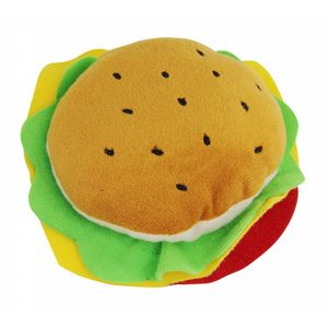 PAWISE Hamburger, jucărie de pluș câini, XS-M, pluș, cu sunet, multicolor, 12 cm