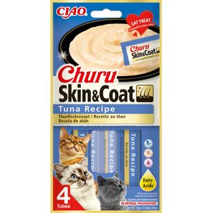 INABA Churu Skin&Coat, Ton, plic recompense funcționale fără cereale pisici, piele & blană, (topping), 56g