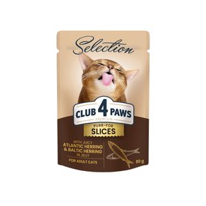 CLUB 4 PAWS Premium Plus Selection, Hering, plic hrană umedă pisici, (în aspic)