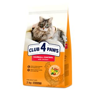 CLUB 4 PAWS Hairball Control, Găină, hrană uscată pisici, limitarea ghemurilor de blană, 2kg