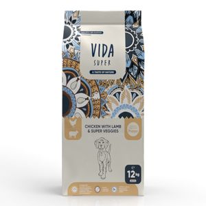 VIDA SUPER, M-XL, Pui, Miel și Legume, hrană uscată câini junior