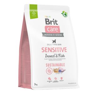 BRIT Care Sustainable Sensitive, XS-XL, Insecte și Pește, hrană uscată câini, piele & blană, sistem digestiv