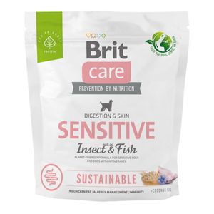 BRIT Care Sustainable Sensitive, XS-XL, Insecte și Pește, hrană uscată câini, piele & blană, sistem digestiv
