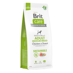 BRIT Care Sustainable, Digest & Relax, M, Pui și Insecte, hrană uscată câini, sistem digestiv