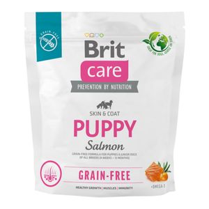 BRIT Care, XS-XL, Somon, hrană uscată fără cereale câini junior, piele & blană