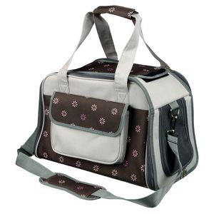 TRIXIE Libby, geantă transport câini și pisici, XS-S(max. 7kg), nylon, deschidere frontală&laterală, cu buzunare, maro și gri, 25 x 27 x 42 cm