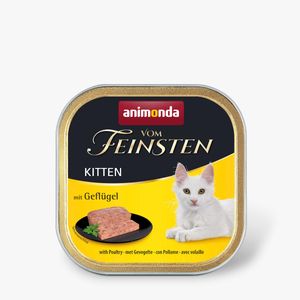 VOM FEINSTEN, Pui, tăviță hrană umedă fără cereale pisici junior, apetit capricios, (pate), 100g