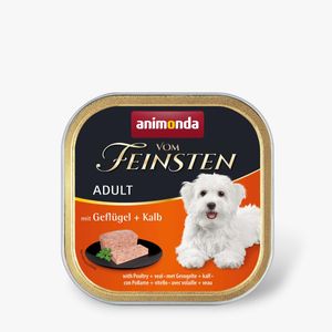 VOM FEINSTEN, XS-M, Vită și Pasăre, tăviță hrană umedă fără cereale câini junior, apetit capricios, (pate), 150g