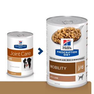 HILL'S Prescription Diet j/d Mobility, Pui, dietă veterinară câini, conservă hrană umedă, afecțiuni articulare, 370g