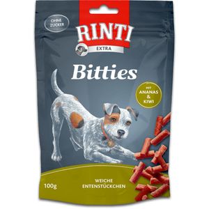 RINTI Bitties , XS-XL, Rață și Ananas, punguță recompense fără cereale câini, semimoist, 100g