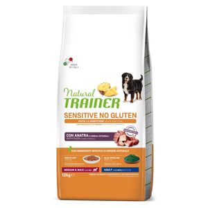 NATURAL TRAINER Sensitive No Gluten, M-XL, Rață, hrană uscată monoproteică câini, sistem digestiv