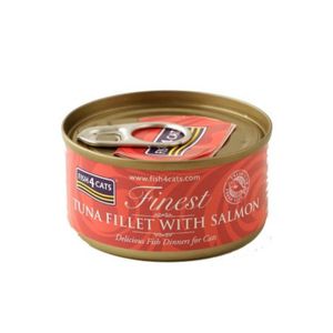 FISH4CATS Finest, Ton și Somon, conservă hrană umedă pisici, (în supă), 70g