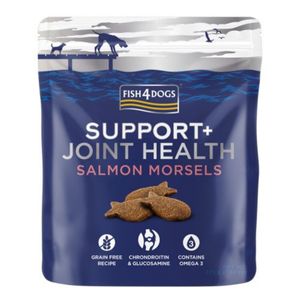 FISH4DOGS Support+ Joint Health, XS-XL, Somon, punguță recompense funcționale fără cereale câini, sistem articular, 225g