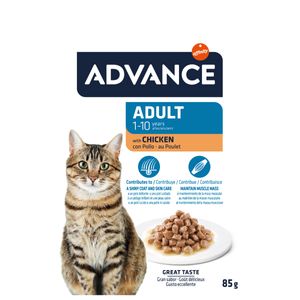 ADVANCE, Pui, plic hrană umedă pisici, (în sos), 85g