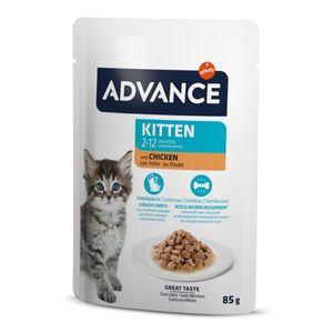 ADVANCE Kitten, Pui, hrană umedă pisici junior, (în sos)