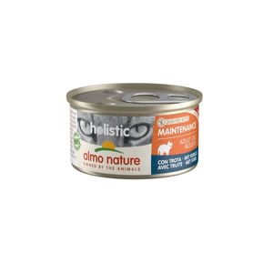 ALMO NATURE Holistic Maintenance, Păstrăv, conservă hrană umedă fără cereale pisici, (în supă), 85g