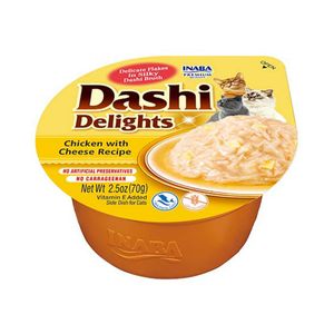 INABA Ciao Dashi, Pui și Brânză, bol hrană umedă fără cereale pisici, (în sos)