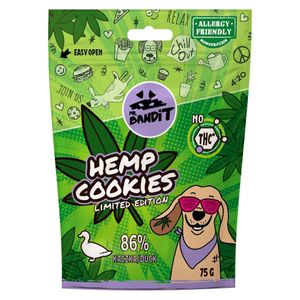 MR BANDIT Hemp Cookies, XS-XL, Rață, punguță recompense fără cereale câini