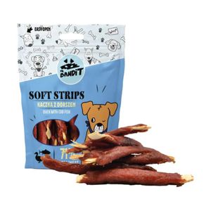 MR BANDIT Soft Strips, XS-XL, Rață și Cod, punguță recompense fără cereale câini