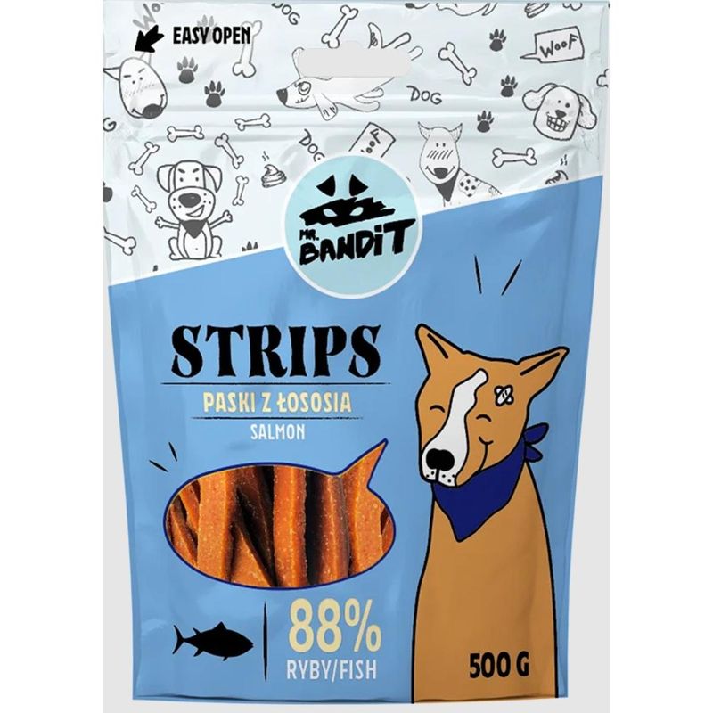 MR-BANDIT-Strips-XS-XL-Somon-punguță-recompense-fără-cereale-caini-500g-1