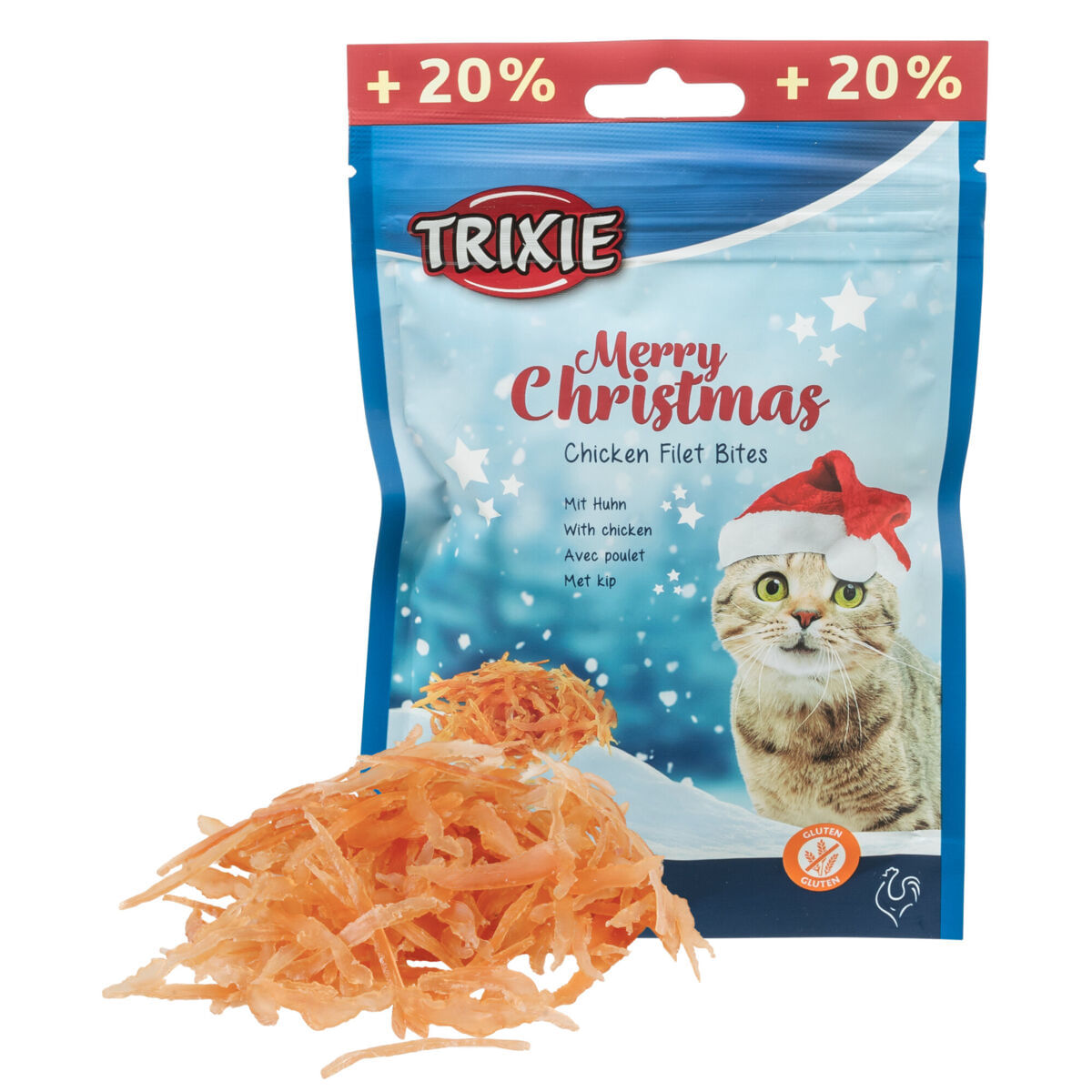 TRIXIE Christmas Premio Filet Bites, Pui, punguță recompense pisici, 60g