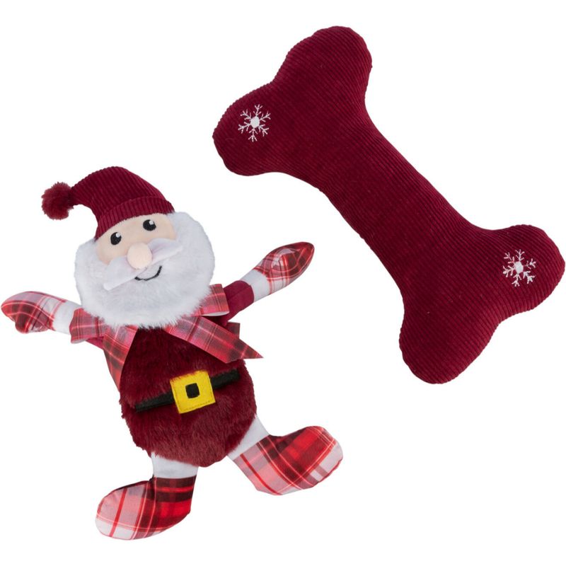 TRIXIE-Christmas-Set-Os---Mos-Craciun-jucărie-de-pluș-caini-XS-XL-cu-sunet-pluș-roșu-30cm-1