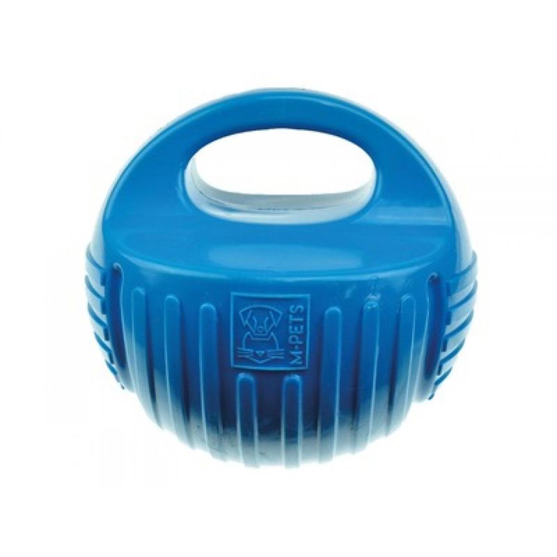 M-PETS-Arco-jucărie-minge-caini-M-XL-dentiție-cauciuc-albastru-⌀18cm-1